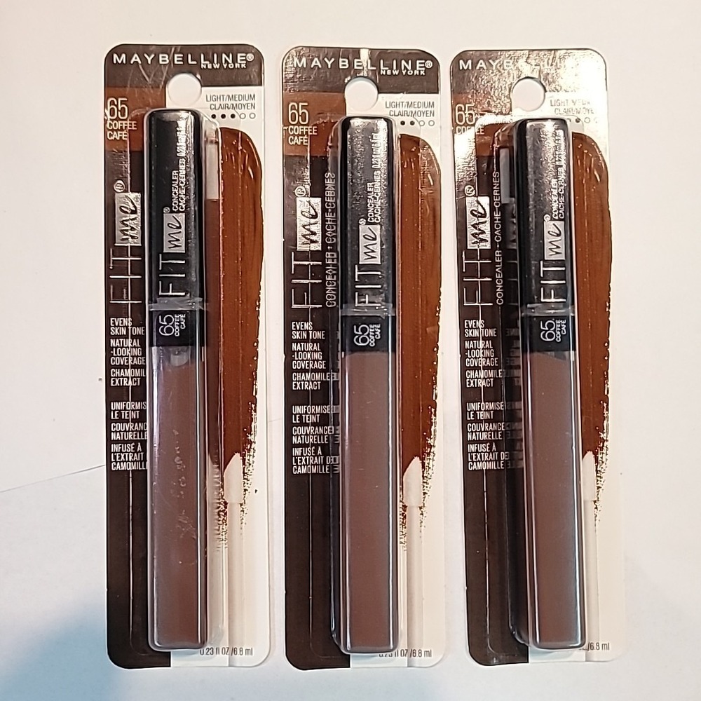 Lot of 3 | Maybelline Fit Me Liquid Concealer #65 Coffee NEW Sealed‎ Makeup
